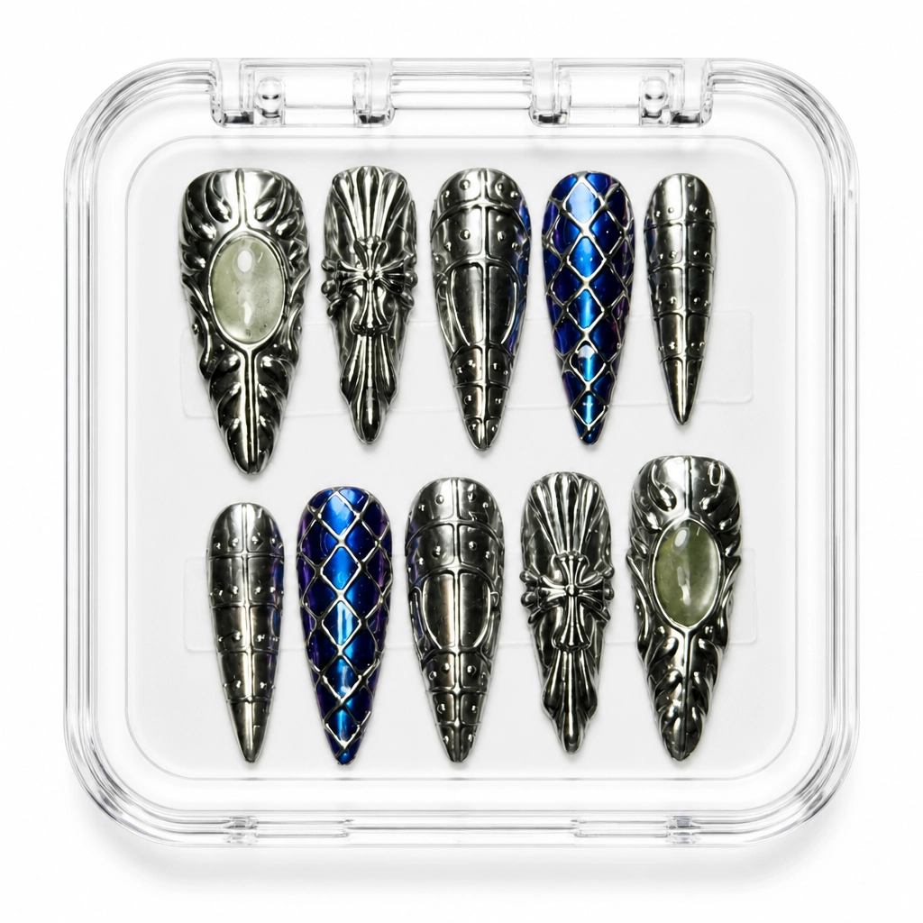 Press-on Nails Wholesale $9.90 Midnight Argyle by Yabe Vietnam