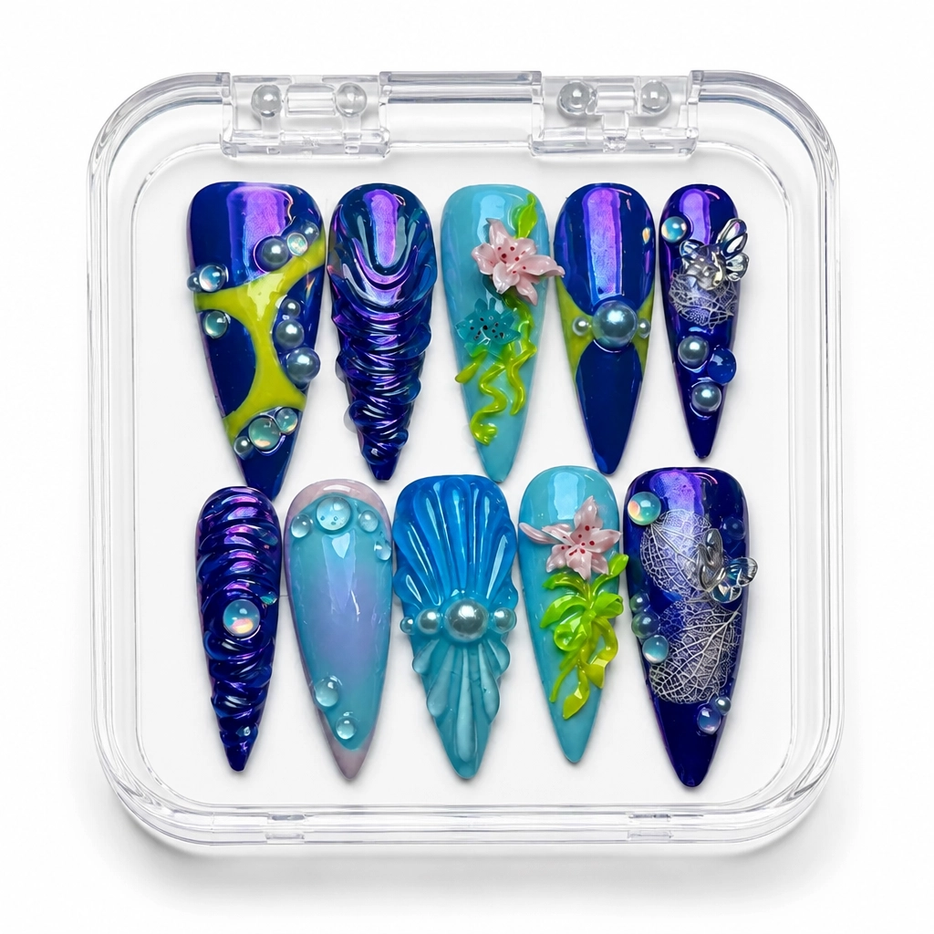 Press-on Nails Wholesale $9.90 Oceanic Elegance by Yabe Vietnam