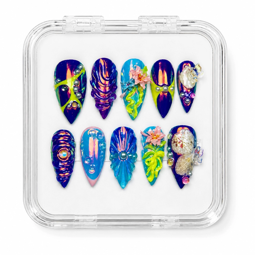 Press-on Nails Wholesale $9.90 Neon Prismatic Dreams by Yabe Vietnam