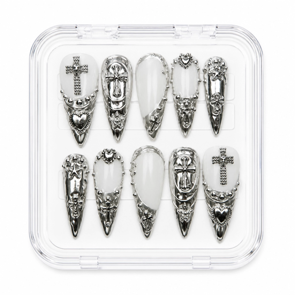 Press-on Nails Wholesale $9.90 Obsidian Elegance by Yabe Vietnam