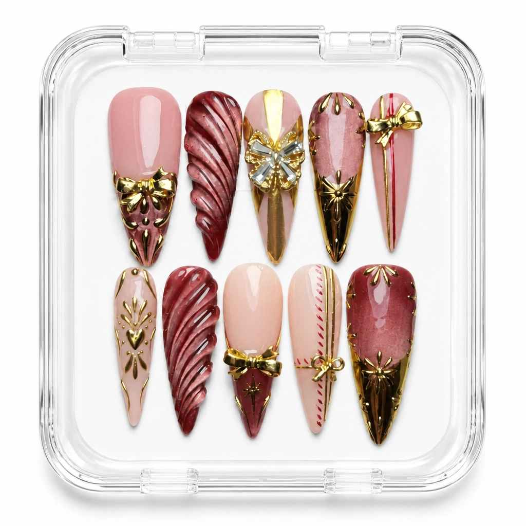 Press-on Nails Wholesale $9.90 Crimson Luxe by Yabe Vietnam