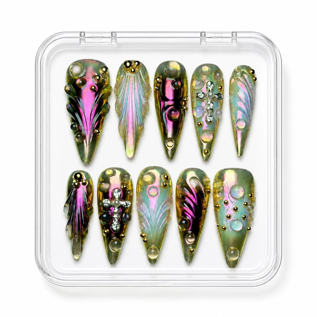 Press-on Nails Wholesale $9.90 Iridescent Allure by Yabe Vietnam