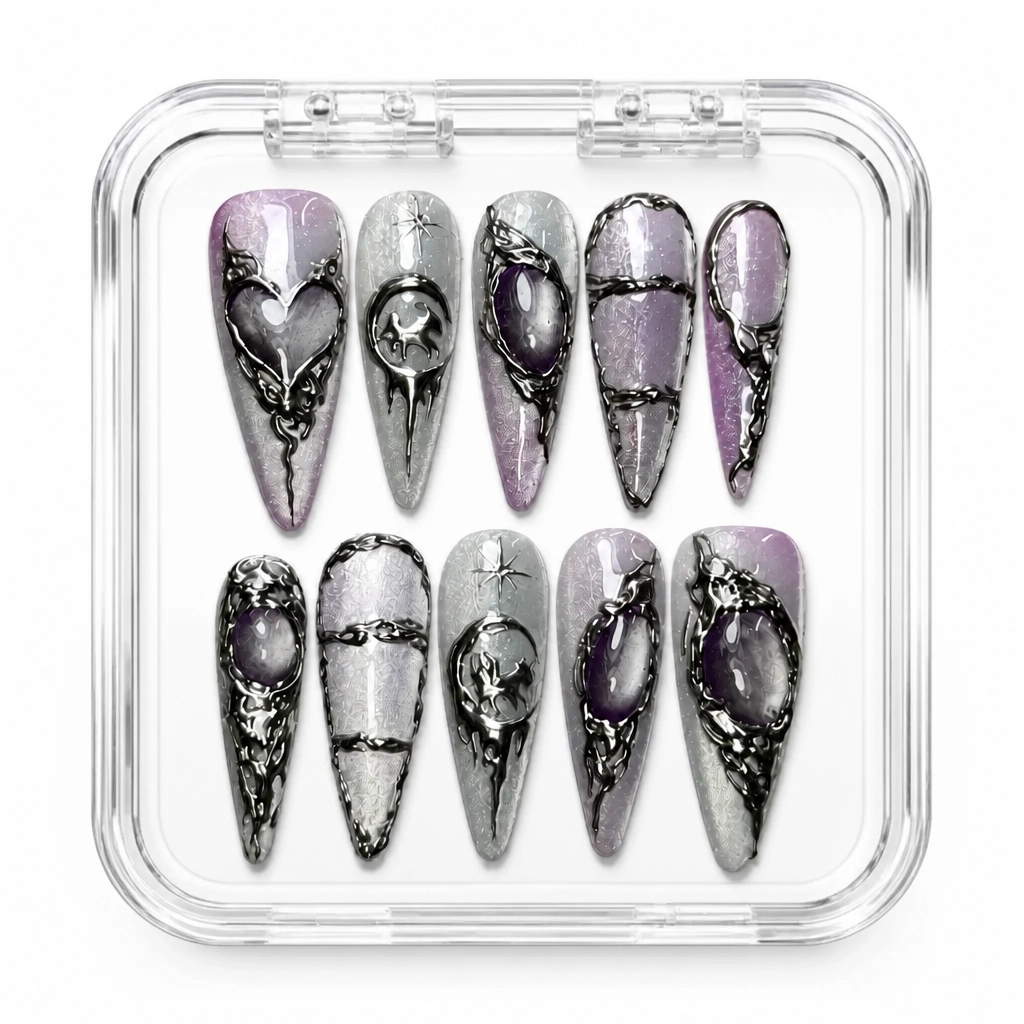 Press-on Nails Wholesale $9.90 Amethyst Shatter by Yabe Vietnam