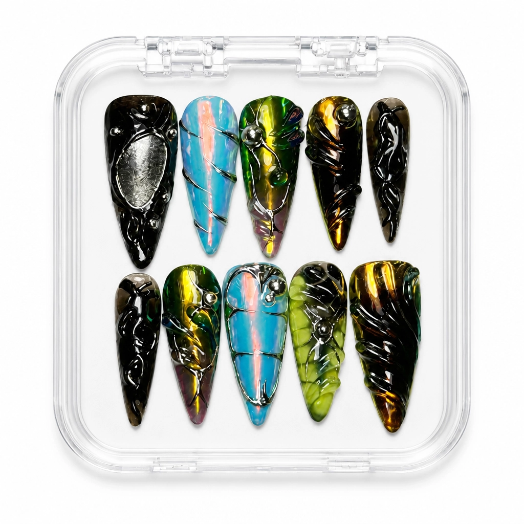 Press-on Nails Wholesale $9.90 Black Serpent Luxe by Yabe Vietnam