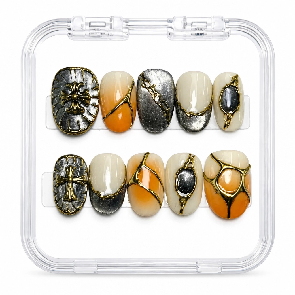 Press-on Nails Wholesale $9.90 Gilded Bloom by Yabe Vietnam