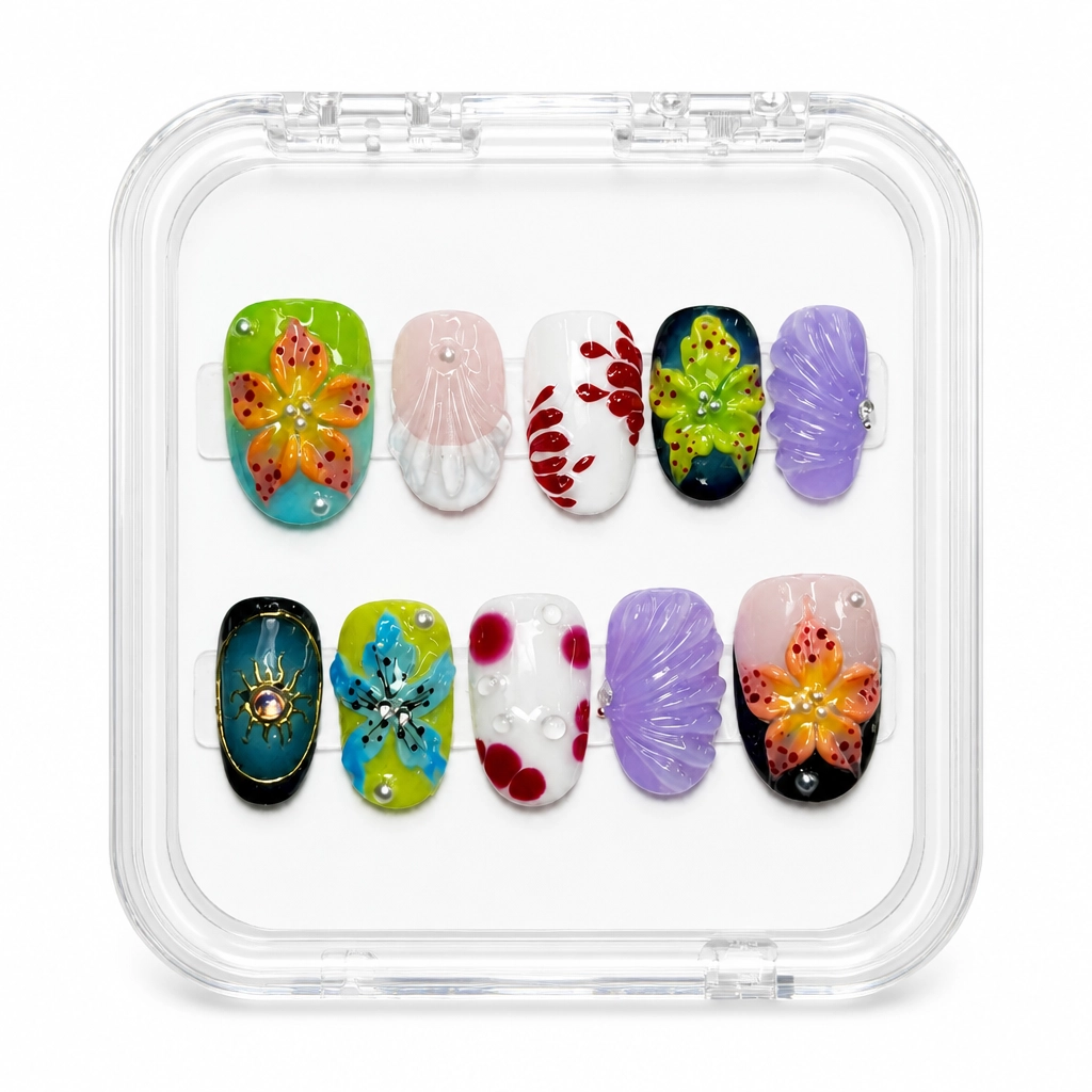 Press-on Nails Wholesale $9.90 Botanical Bliss by Yabe Vietnam