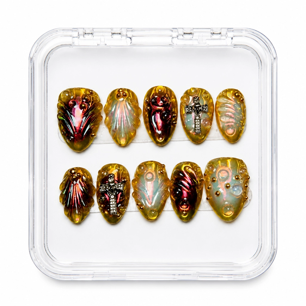 Press-on Nails Wholesale $9.90 Aurora Gleam by Yabe Vietnam