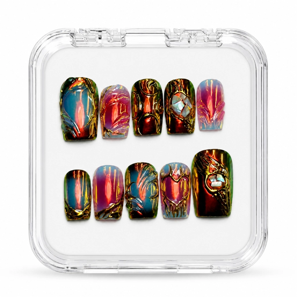 Press-on Nails Wholesale $9.90 Crimson Radiance by Yabe Vietnam