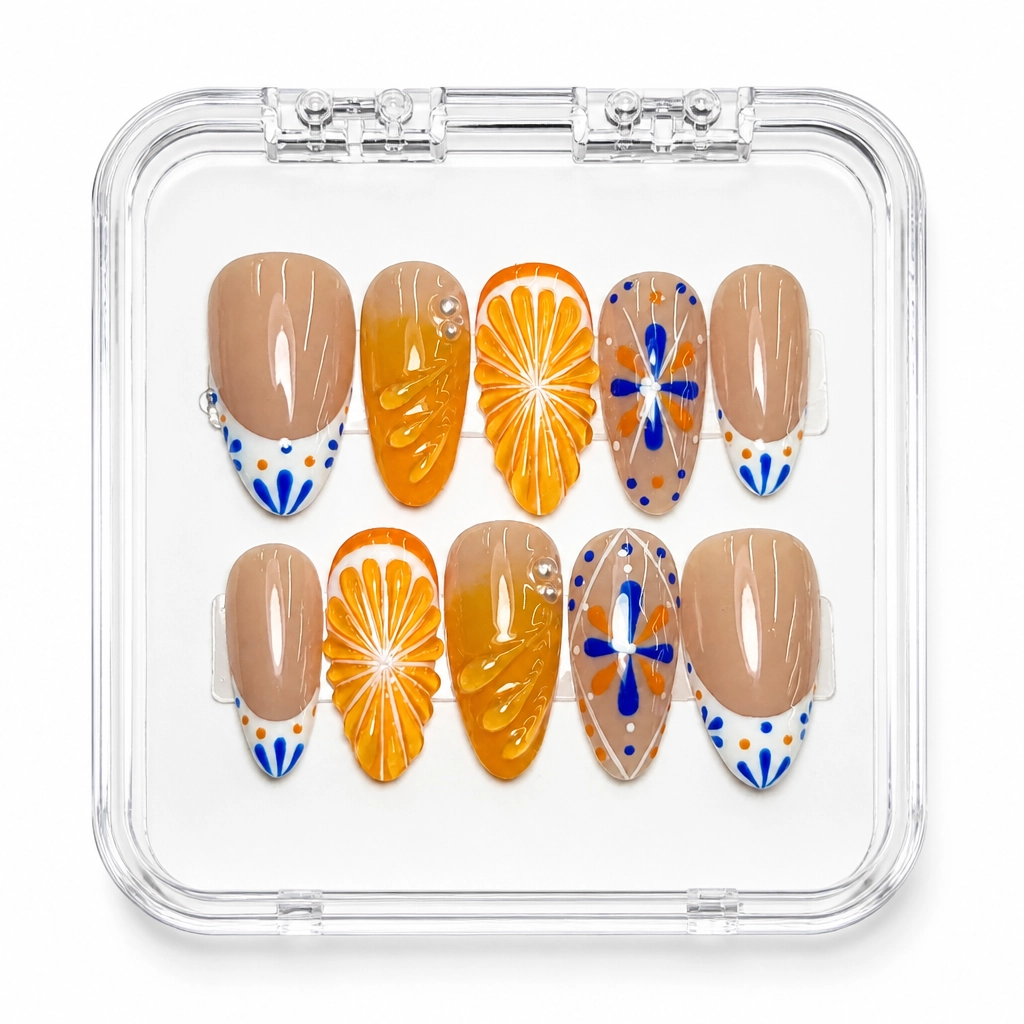 Press-on Nails Wholesale $9.90 Nude Citrus Luxe by Yabe Vietnam