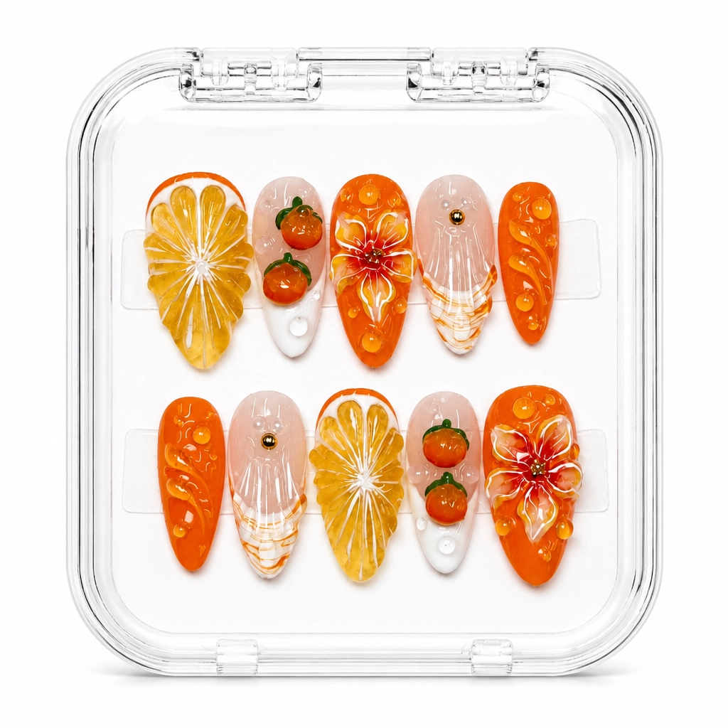Press-on Nails Wholesale $9.90 Citrus Luxe by Yabe Vietnam