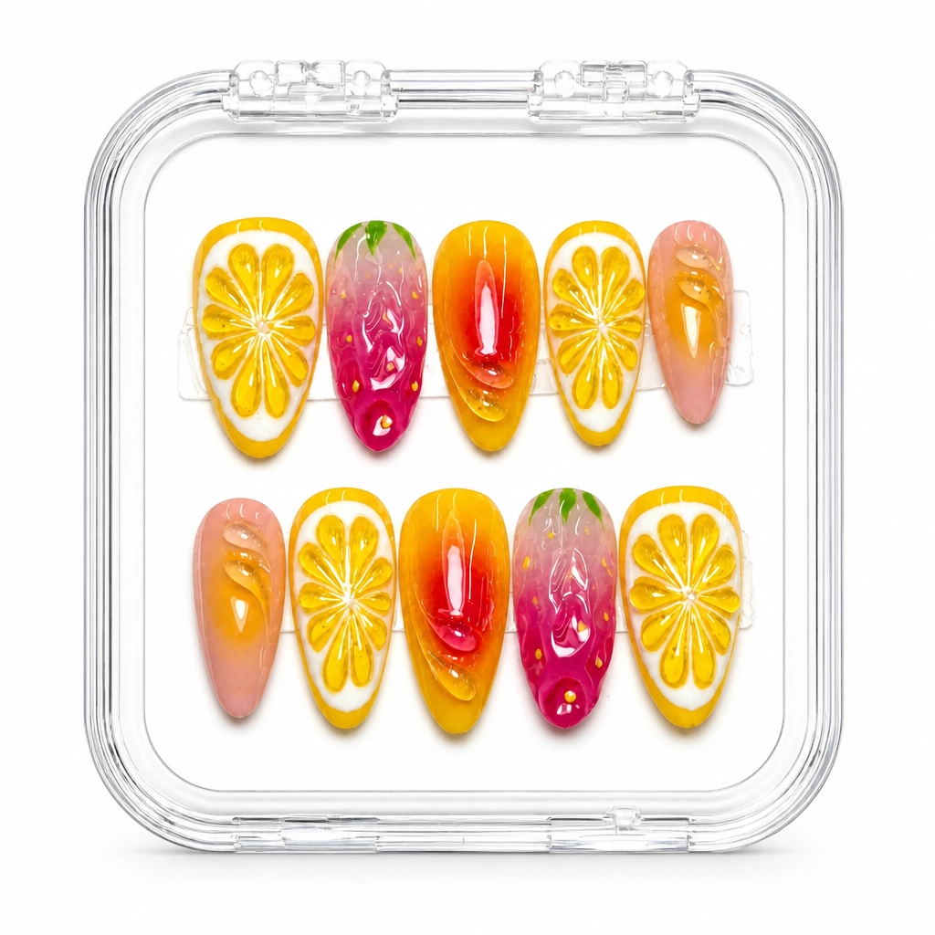 Press-on Nails Wholesale $9.90 Citrus Dream by Yabe Vietnam