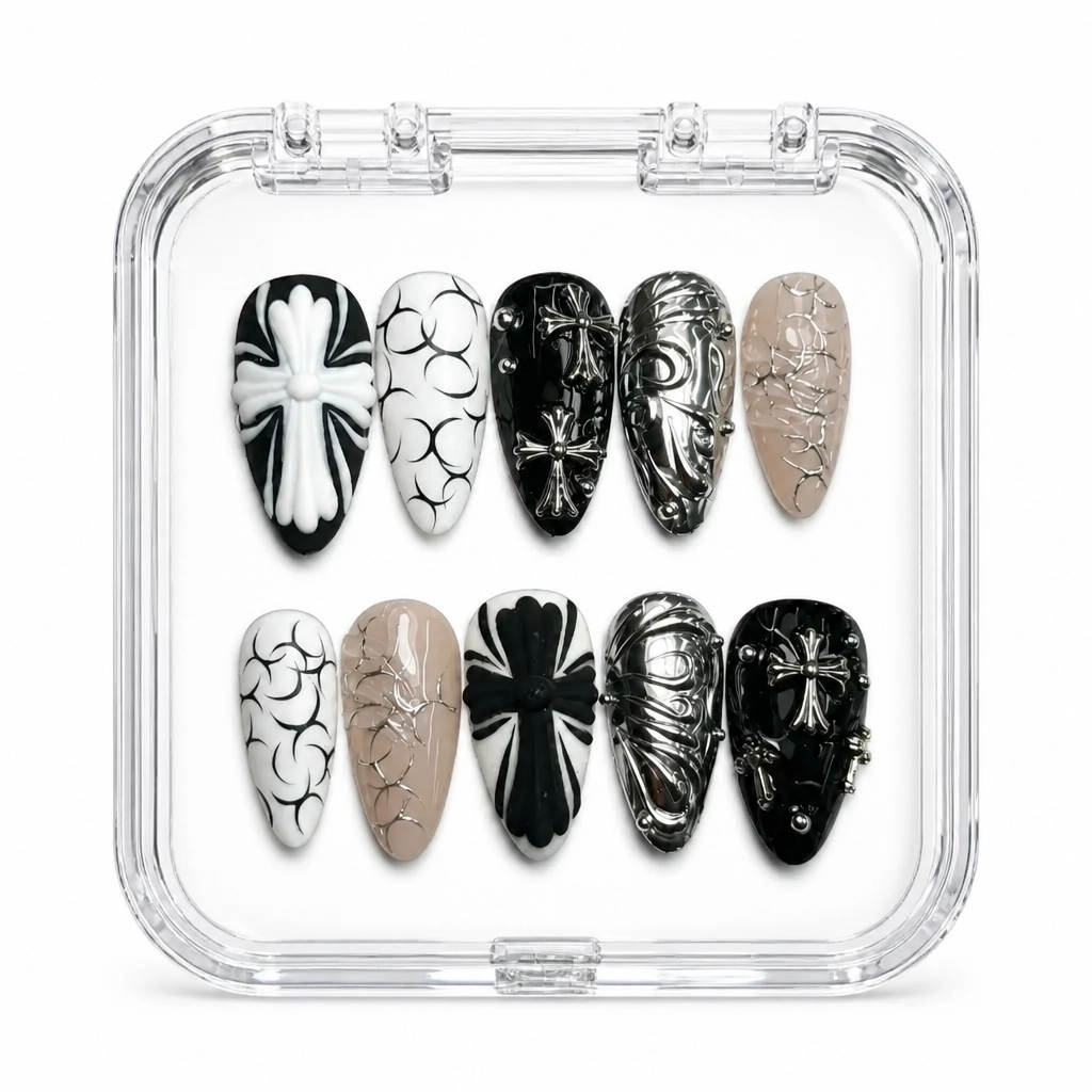 Press-on Nails Wholesale $9.90 Floral Geometry by Yabe Vietnam
