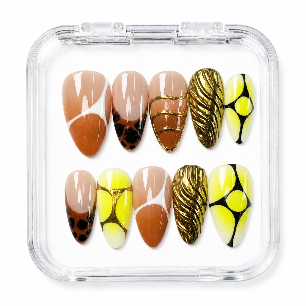 Press-on Nails Wholesale $9.90 Amber Luxe Strike by Yabe Vietnam