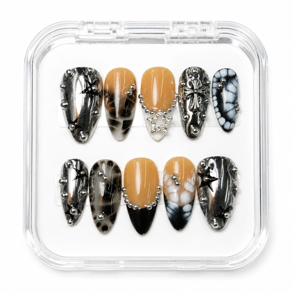 Press-on Nails Wholesale $9.90 Metallic Baroque by Yabe Vietnam