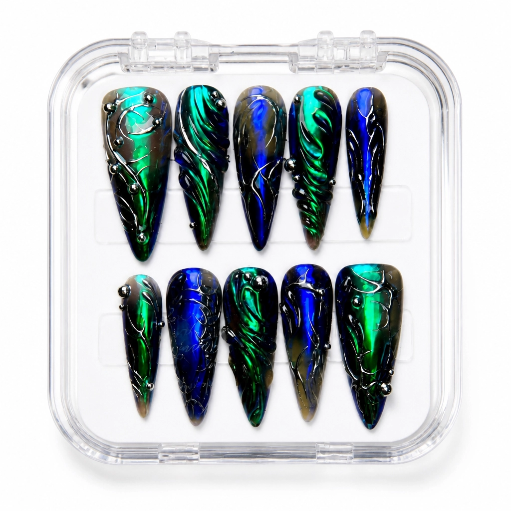 Press-on Nails Wholesale $9.90 Midnight Aurora by Yabe Vietnam