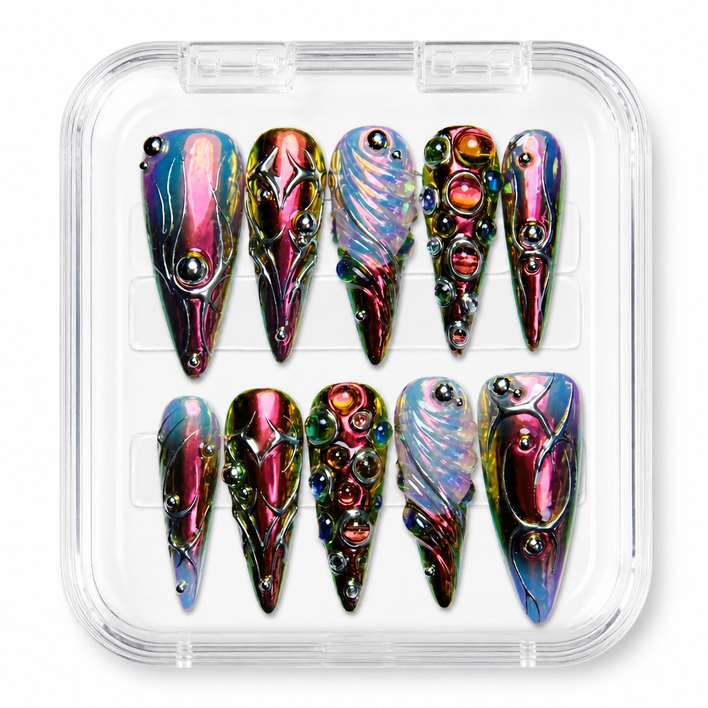 Press-on Nails Wholesale $9.90 Prismatic Rose by Yabe Vietnam