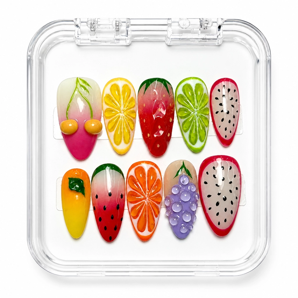 Press-on Nails Wholesale $9.90 Nude Fruit Fusion by Yabe Vietnam
