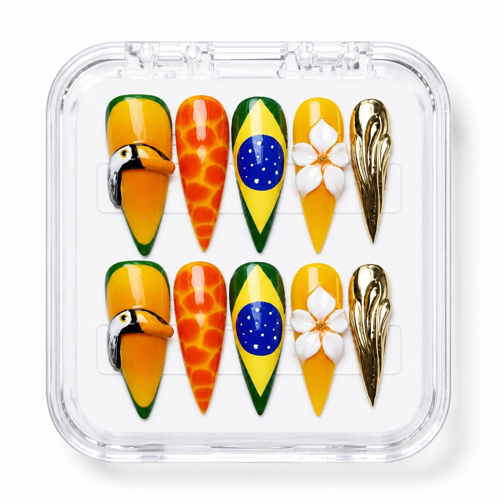 Press-on Nails Wholesale $9.90 Tropical Toucan Dreams by Yabe Vietnam