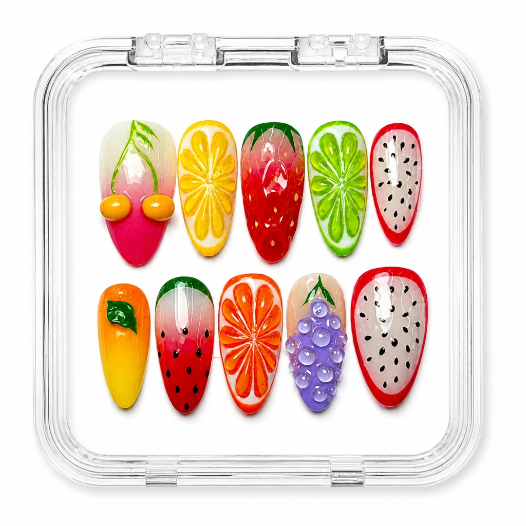Press-on Nails Wholesale $9.90 Citrus Delight by Yabe Vietnam