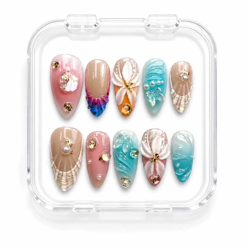 Press-on Nails Wholesale $9.90 Mermaid Bloom by Yabe Vietnam