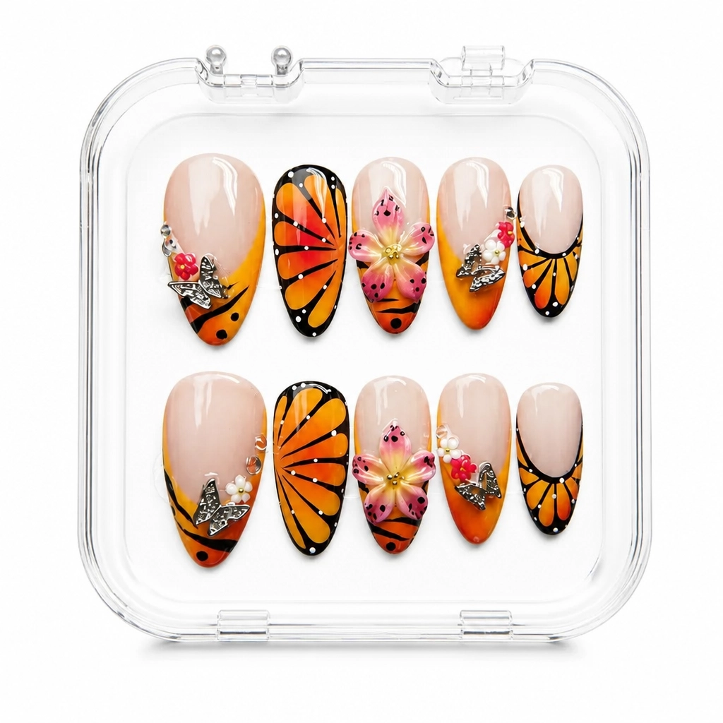 Press-on Nails Wholesale $9.90 Butterfly Blossom by Yabe Vietnam