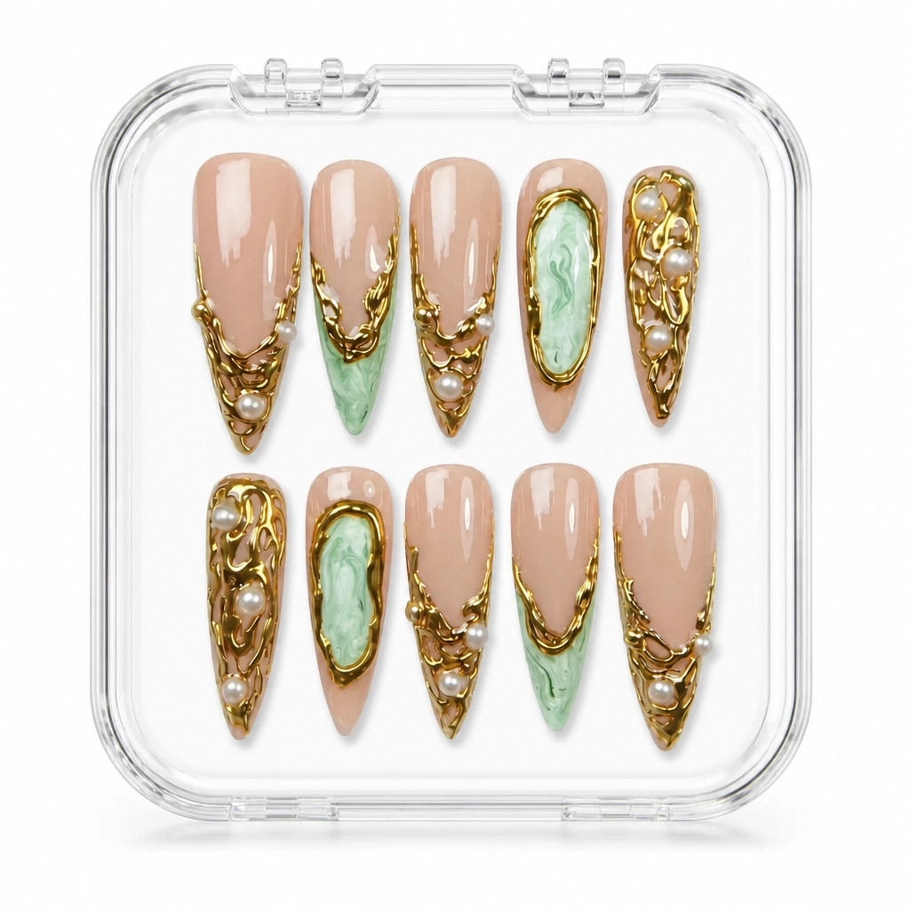 Press-on Nails Wholesale $9.90 Emerald Luxe by Yabe Vietnam