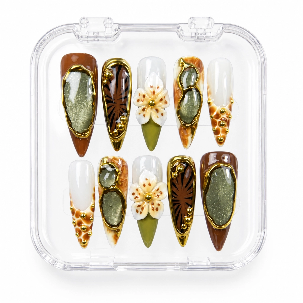 Press-on Nails Wholesale $9.90 Autumn Blossom by Yabe Vietnam