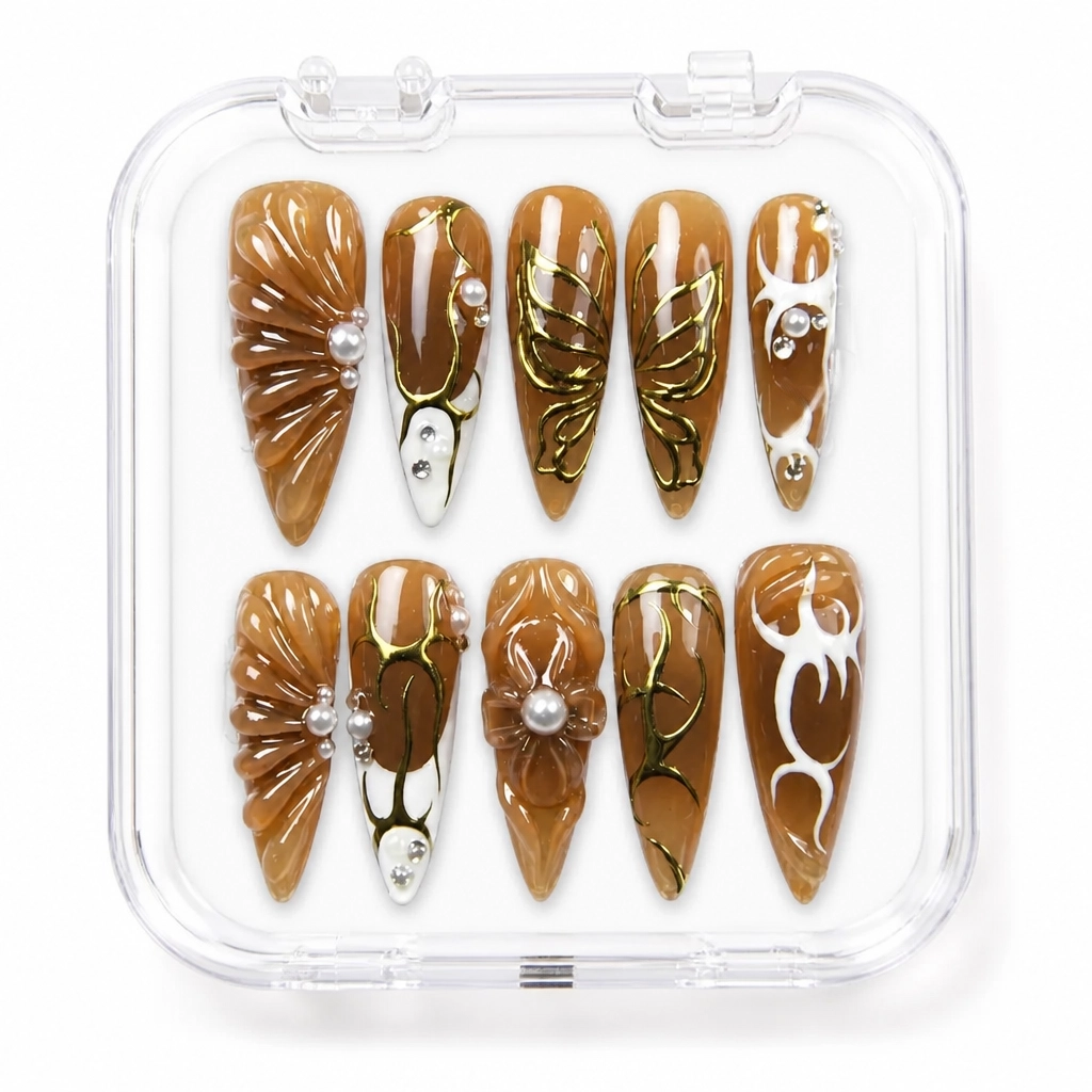 Press-on Nails Wholesale $9.90 Caramel Dream by Yabe Vietnam