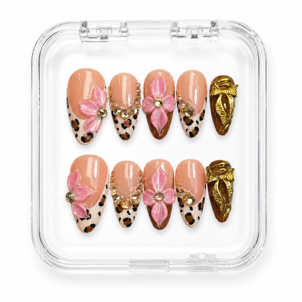 Press-on Nails Wholesale $9.90 Floral Safari by Yabe Vietnam