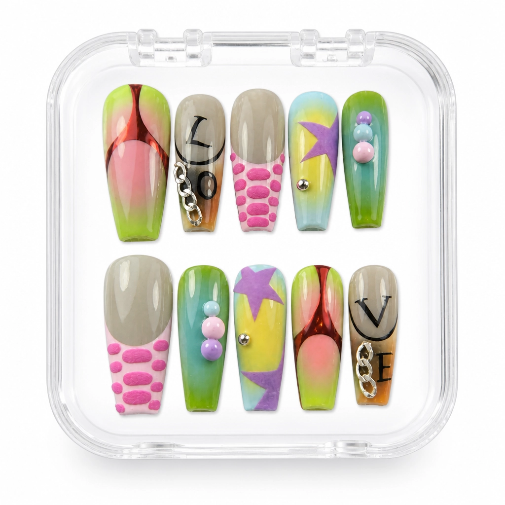 Press-on Nails Wholesale $9.90 Graffiti Love by Yabe Vietnam