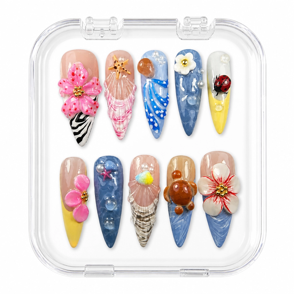 Press-on Nails Wholesale $9.90 Tropical Ocean Bliss by Yabe Vietnam