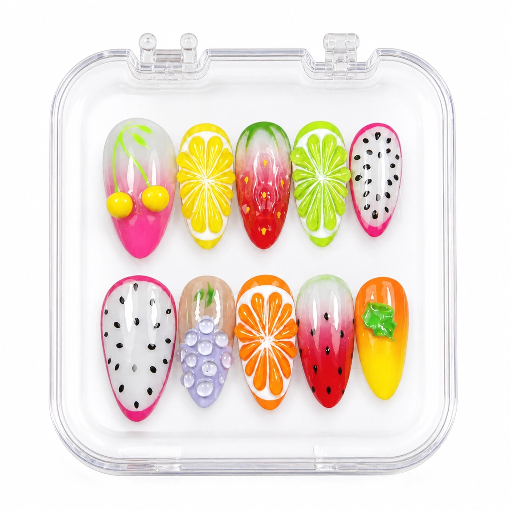 Press-on Nails Wholesale $9.90 Tropical Fruit Medley by Yabe Vietnam