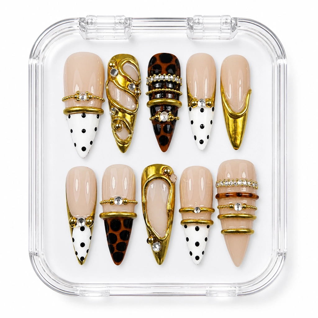 Press-on Nails Wholesale $9.90 Golden Tortoise by Yabe Vietnam