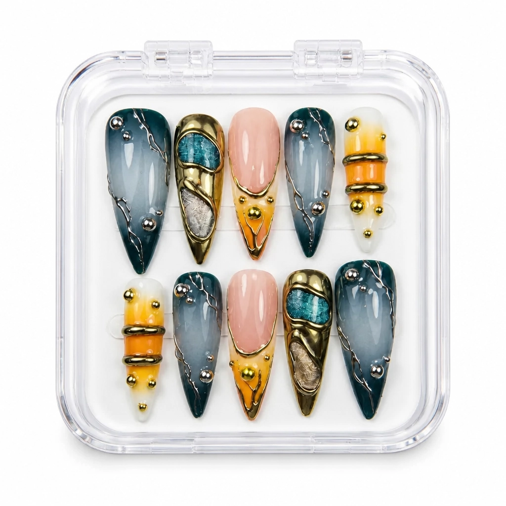 Press-on Nails Wholesale $9.90 Oceanic Gold by Yabe Vietnam