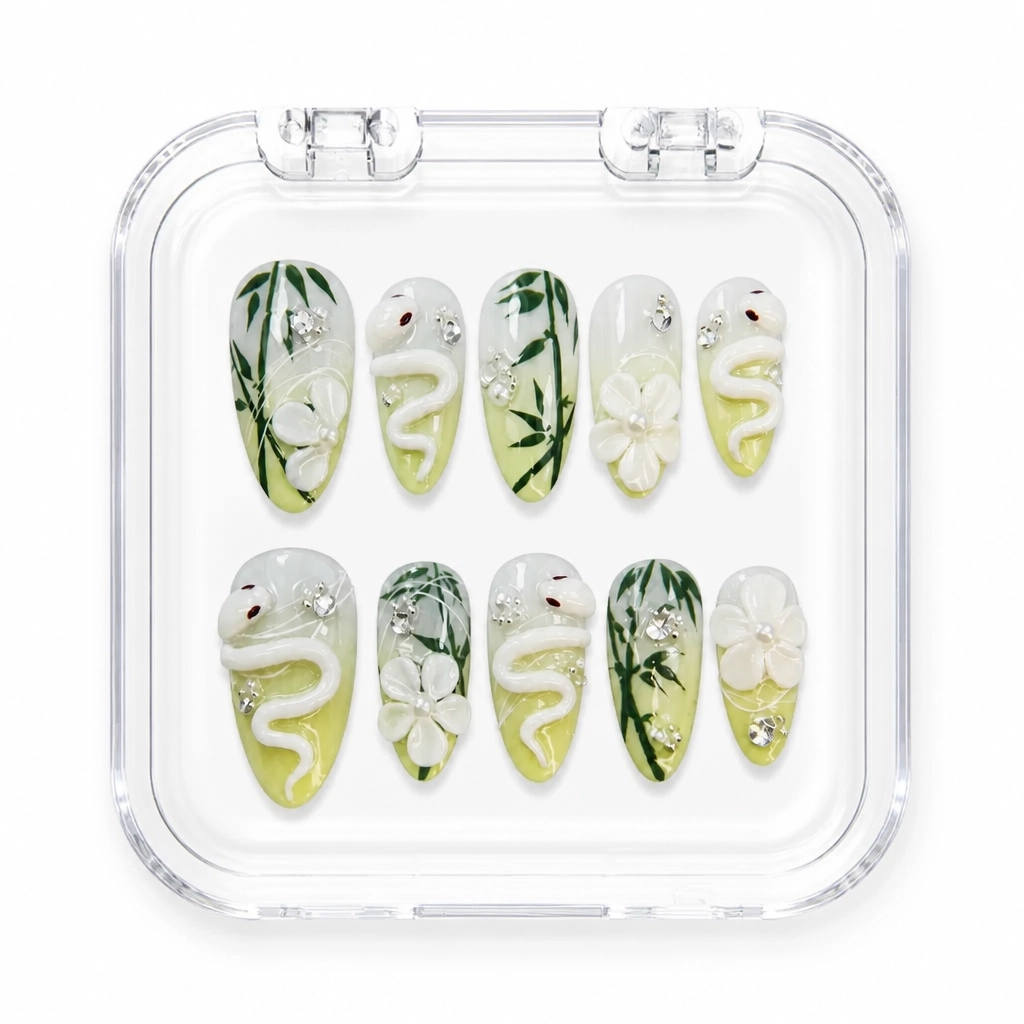 Press-on Nails Wholesale $9.90 Serpent Blossom by Yabe Vietnam