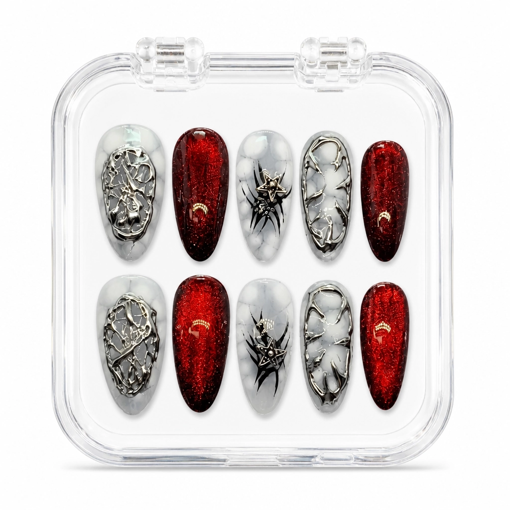 Press-on Nails Wholesale $9.90 Crimson Web Luxe by Yabe Vietnam