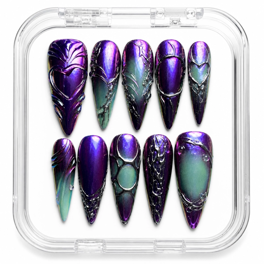 Press-on Nails Wholesale $9.90 Amethyst Mystique by Yabe Vietnam