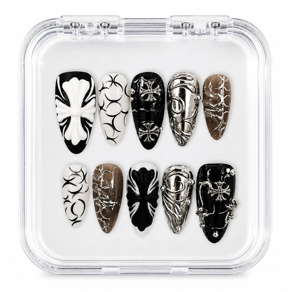 Press-on Nails Wholesale $9.90 Noir Elegance by Yabe Vietnam
