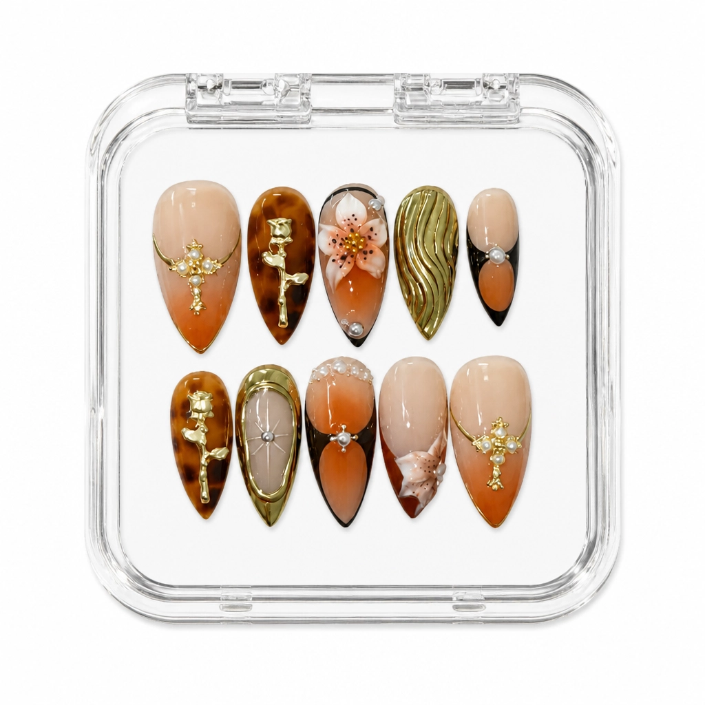 Press-on Nails Wholesale $9.90 Gilded Elegance by Yabe Vietnam