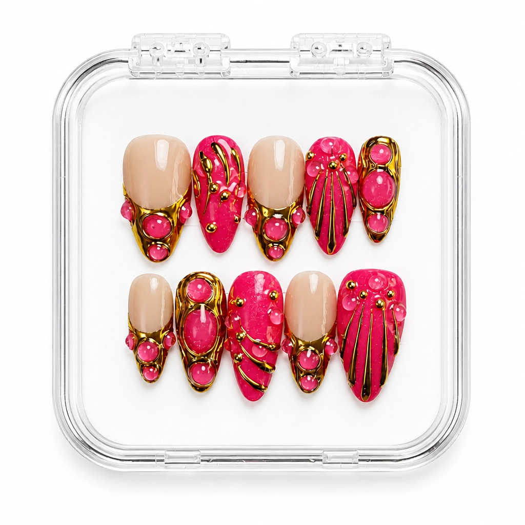 Press-on Nails Wholesale $9.90 Crimson Blossom by Yabe Vietnam
