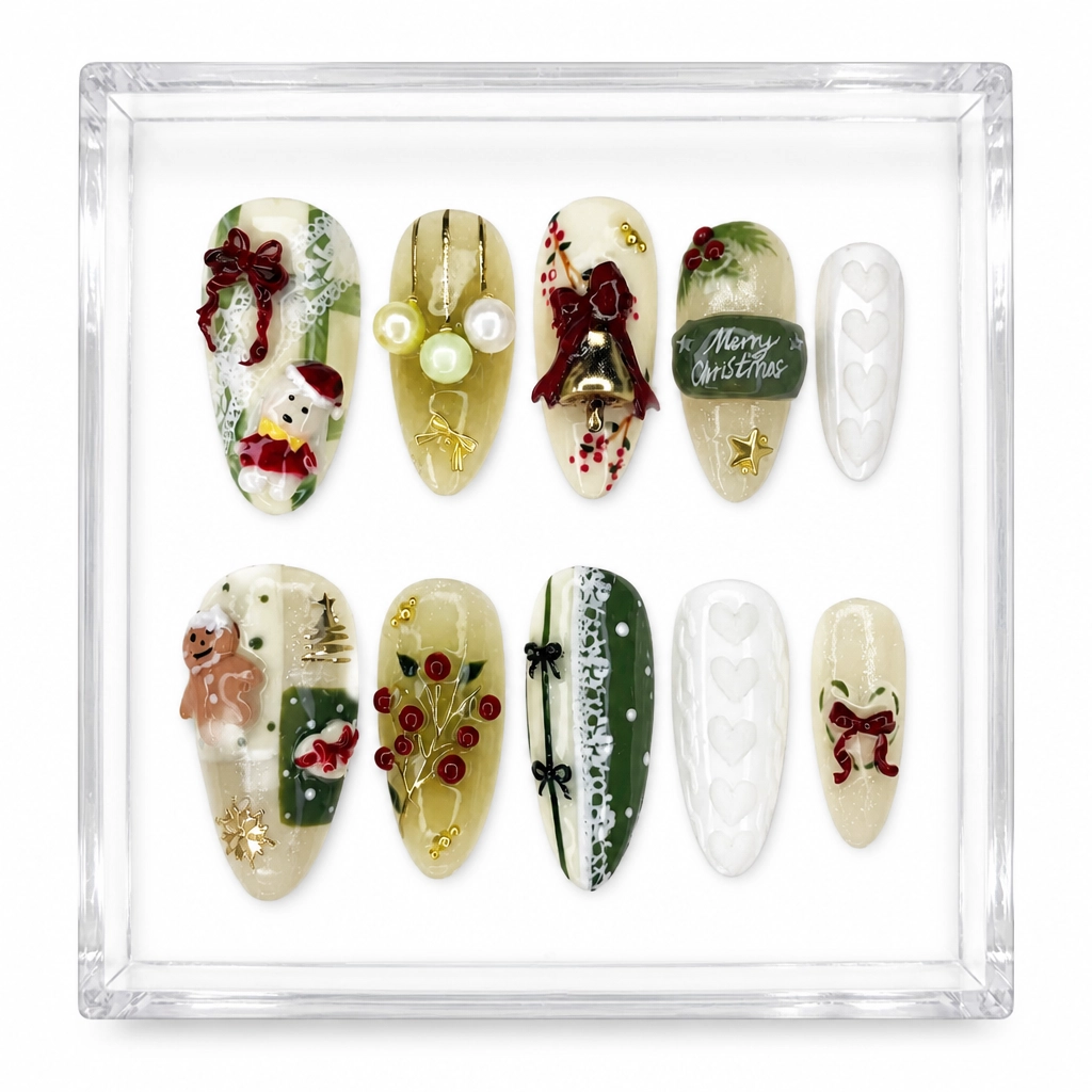 Press-on Nails Wholesale $9.90 Cozy Festivities by Yabe Vietnam