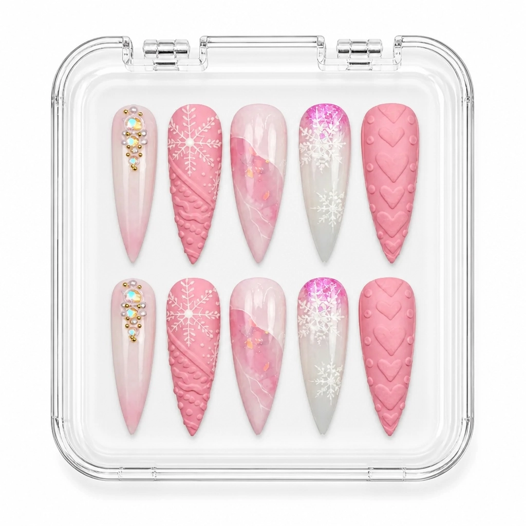 Press-on Nails Wholesale $9.90 Pink Glamour by Yabe Vietnam