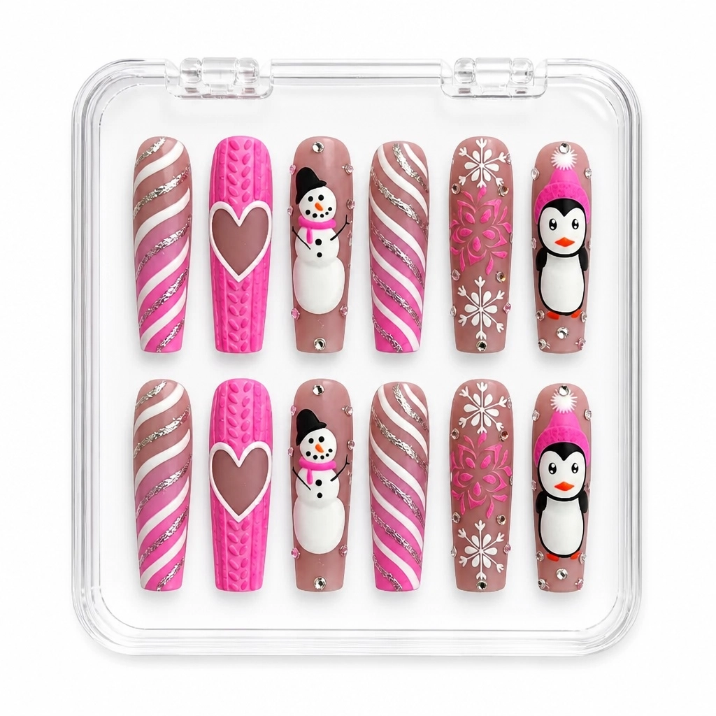 Press-on Nails Wholesale $9.90 Berry Winter Charm by Yabe Vietnam