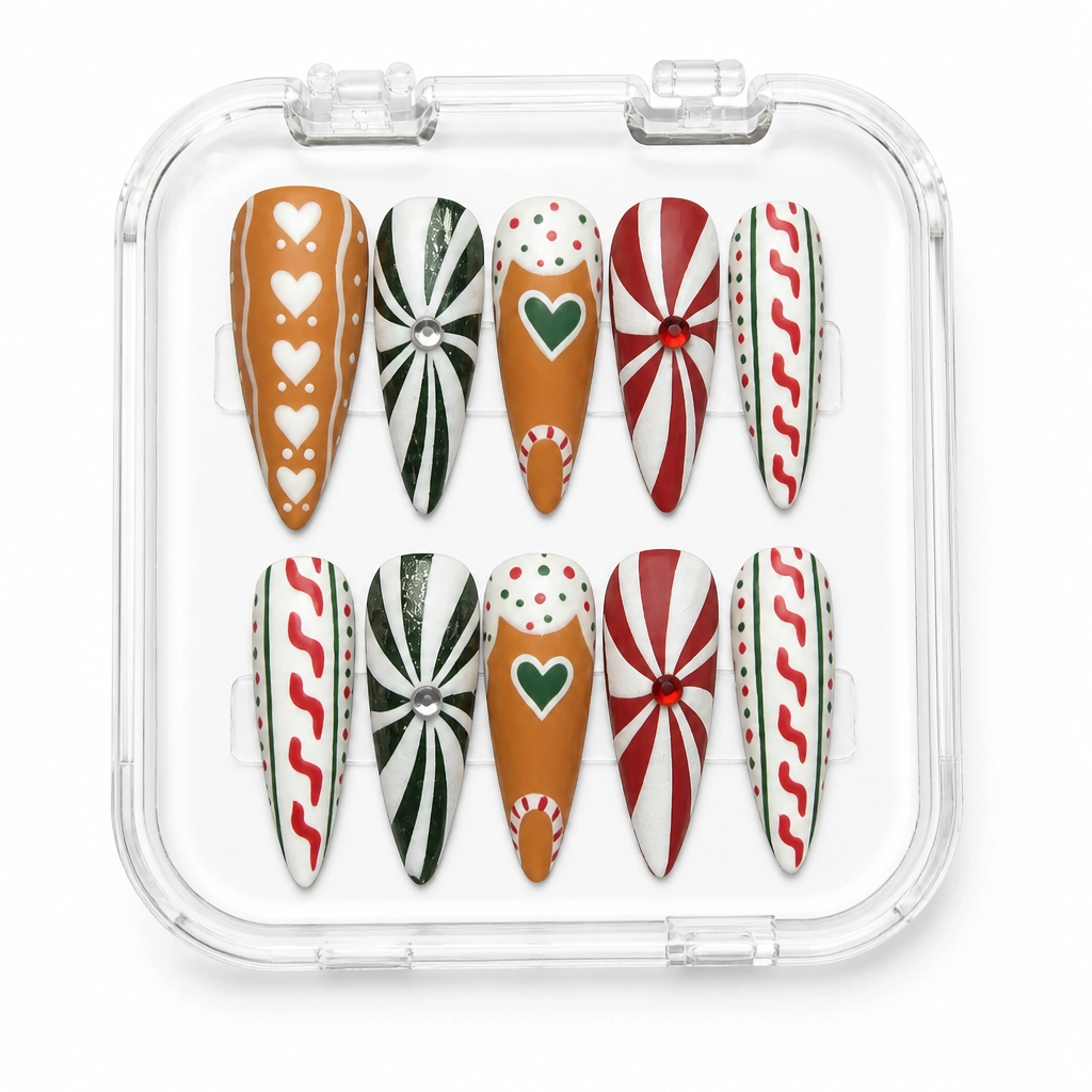 Press-on Nails Wholesale $9.90 Gingerbread Glam by Yabe Vietnam