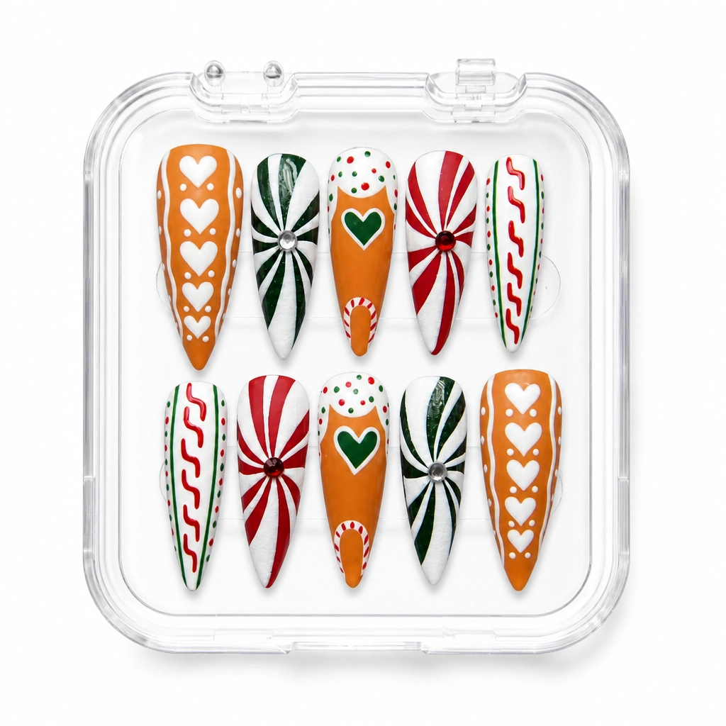 Press-on Nails Wholesale $9.90 Gingerbread Delight by Yabe Vietnam