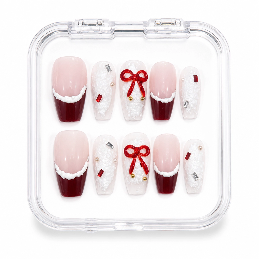 Press-on Nails Wholesale $9.90 Crimson Elegance by Yabe Vietnam