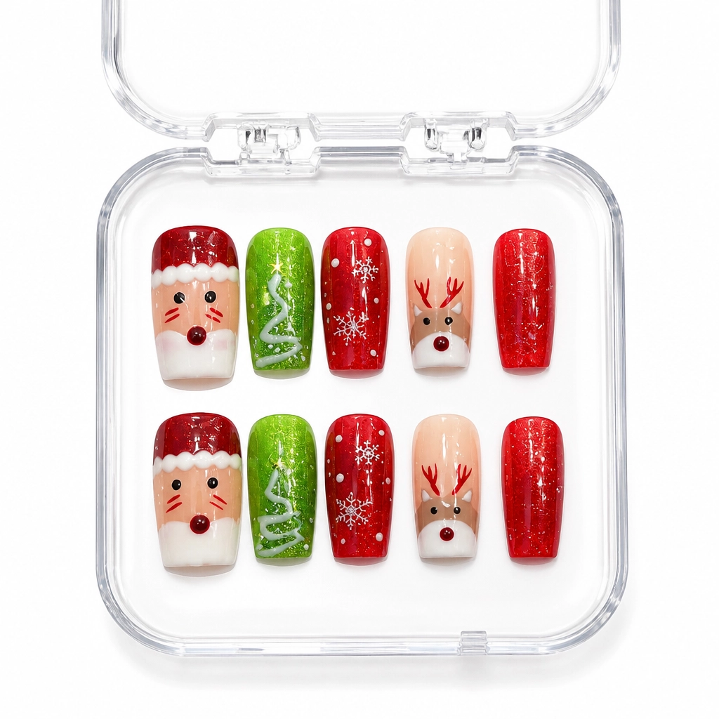 Press-on Nails Wholesale $9.90 Festive Charm by Yabe Vietnam