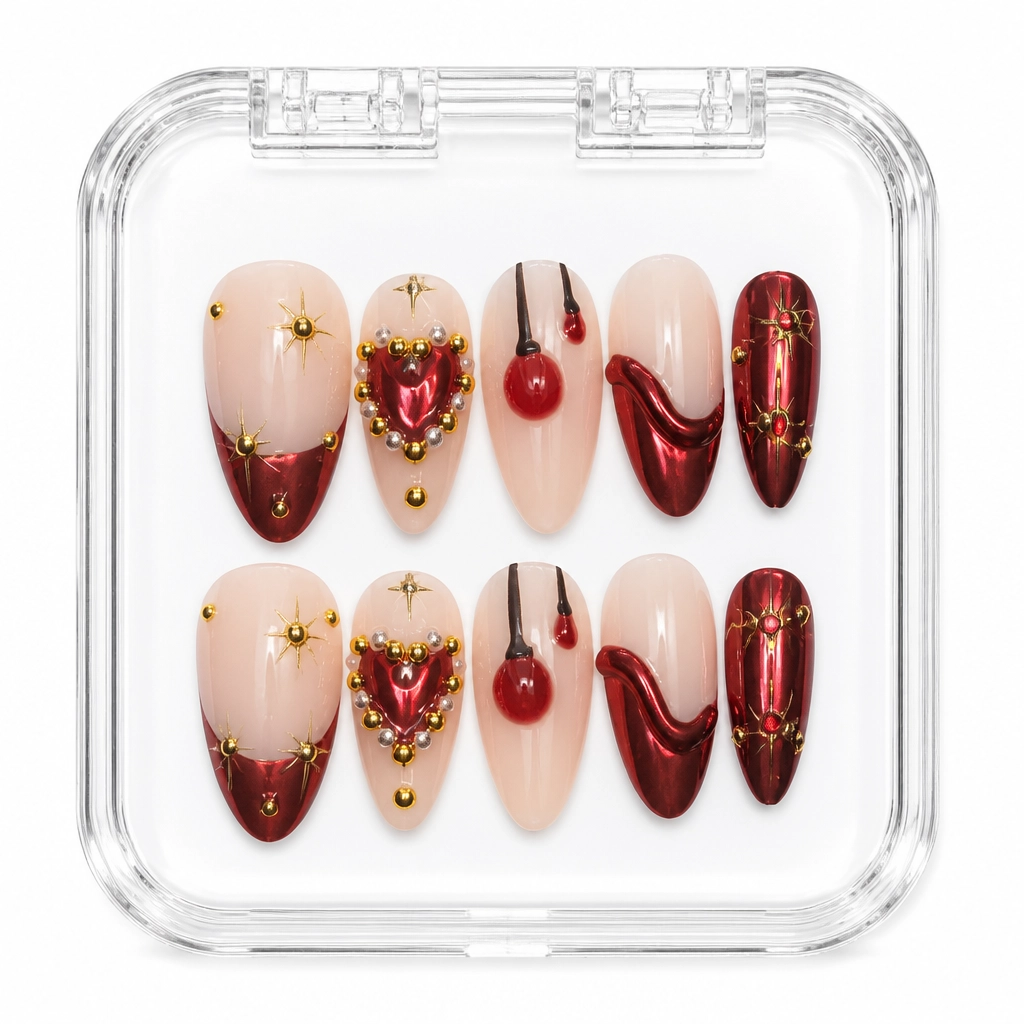 Press-on Nails Wholesale $9.90 Crimson Luxe by Yabe Vietnam