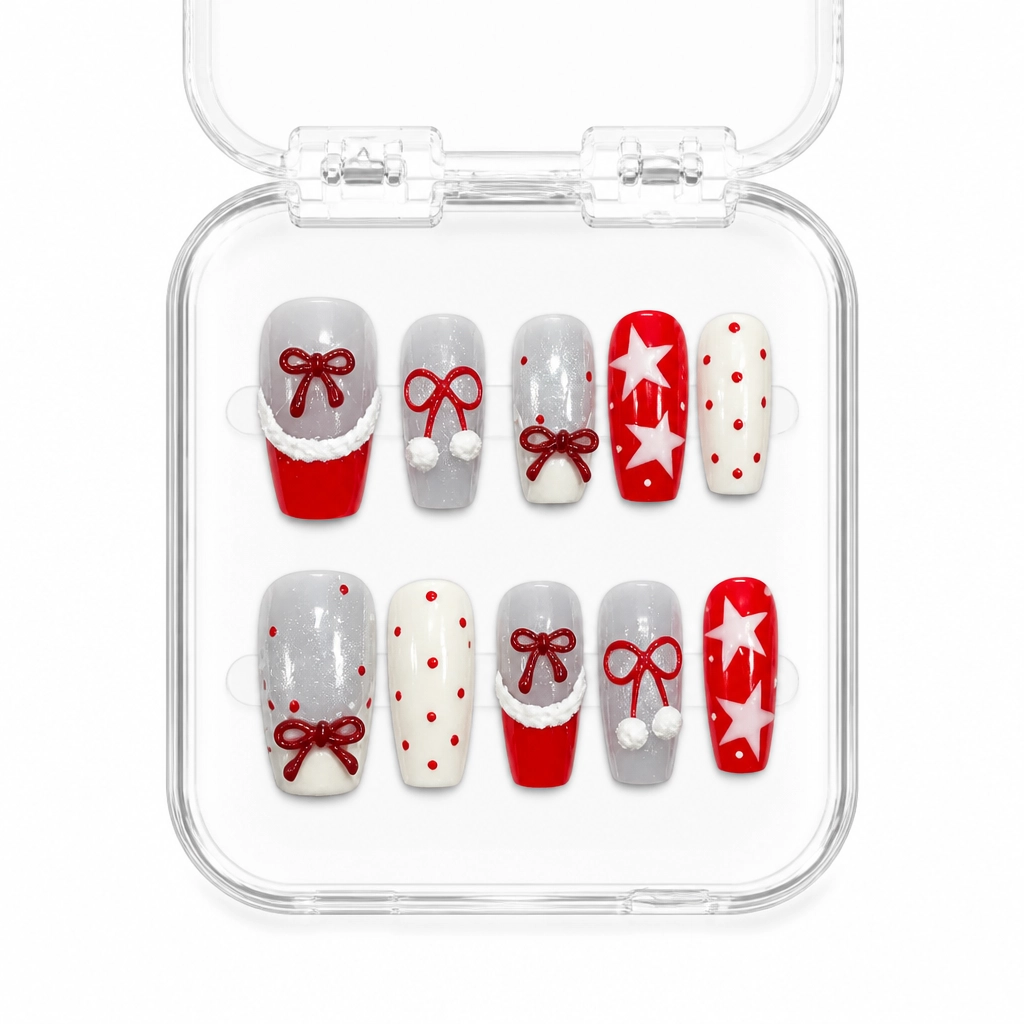 Press-on Nails Wholesale $9.90 Cherry Confetti Glamour by Yabe Vietnam