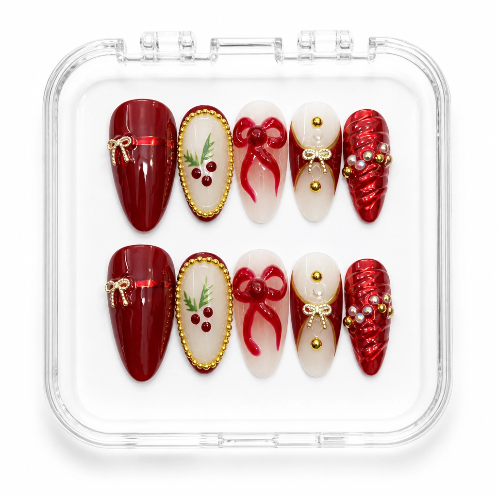 Press-on Nails Wholesale $9.90 Crimson Luxe by Yabe Vietnam